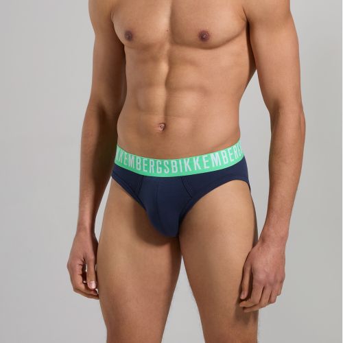 Мужские трусы брифы (черный, темно-синий, белый) набор 3 в 1 Bikkembergs FASHION COTTON BKK1USP09TR