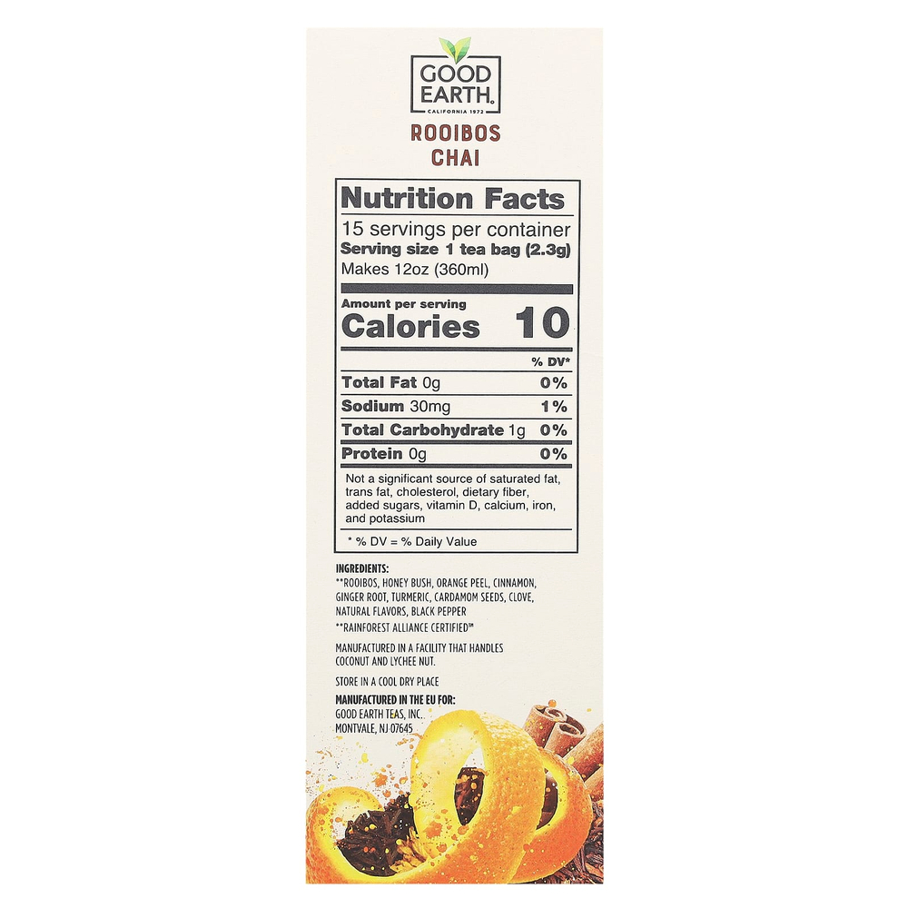 Good Earth Teas, Sensorial Blends, травяной чай, ройбуш, 15 биоразлагаемых чайных пакетиков, 34,5 г (1,22 унции)
