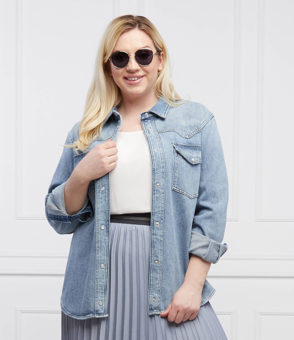 рубашка farro plus size Persona by Marina Rinaldi - голубой(1191282)