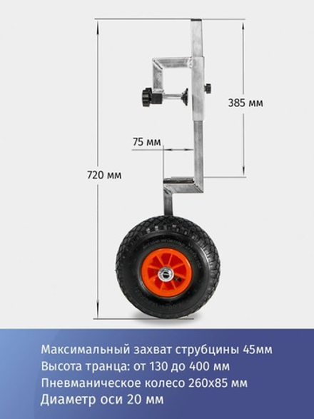 Транцевые колёса струбцинного типа