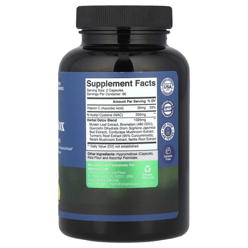 Nature's Craft, Детокс для легких, 120 капсул