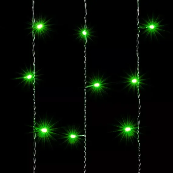 Светодиодный занавес 2*1 м., 200 зеленых LED ламп, черный провод ПВХ, LTC (PCL202-11-2G)