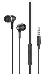 Гарнитура HOCO M76, вакуумные, разъем Jack, кабель 1.2 м Black