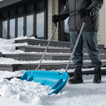 Скрепер для уборки снега, полипропилен, колеса, 750х445х1275 мм, рукоятка с ПВХ, LUXE Palisad