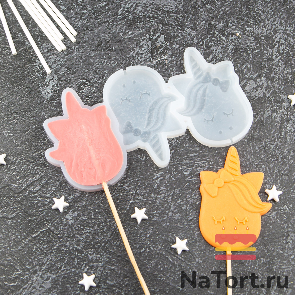 Силиконовая форма для леденцов «Единорожки»