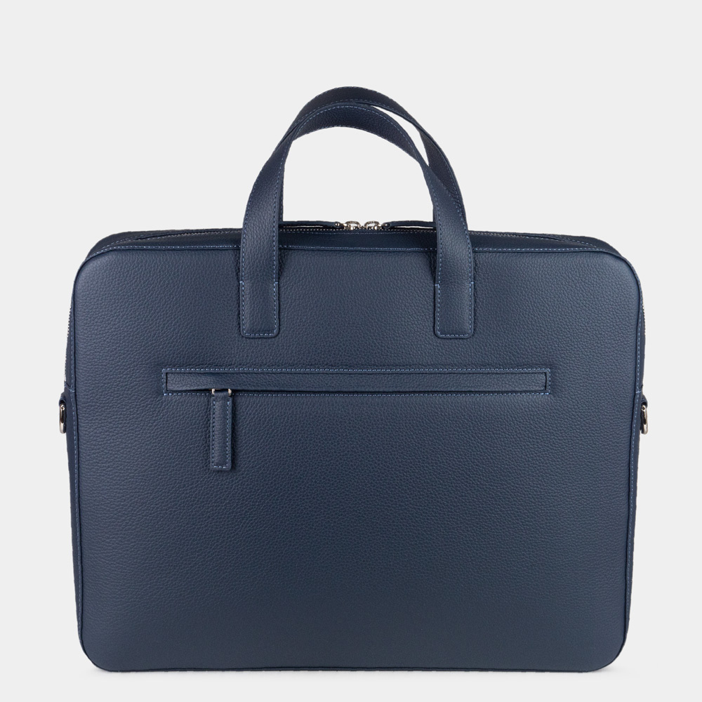 Сумка для ноутбука и документов Bocage Business из кожи теленка, синего цвета