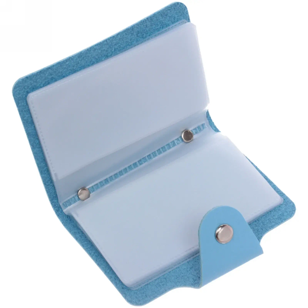 Визитница «Visit design», цвет голубой, количество листов 12, на 24 визитки, 10,3*8 см