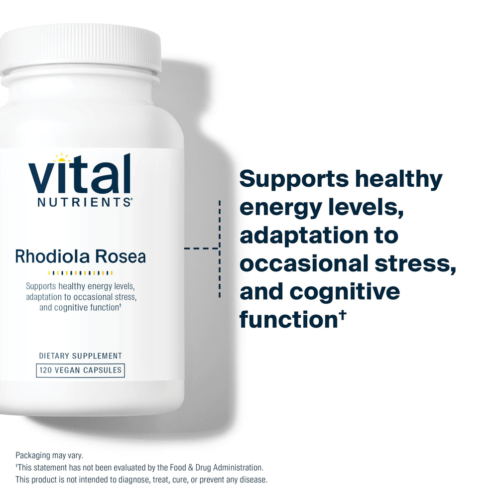 Vital Nutrients, Родиола розовая, 120 веганских капсул (200 мг на капсулу)