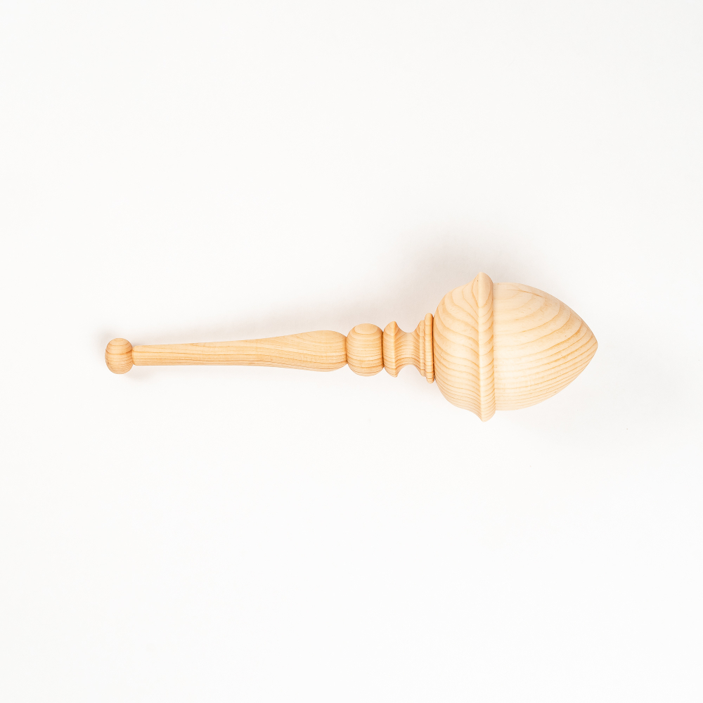 Деревянная погремушка из дерева сибирский кедр с наполнителем из пшена 0+ WT6