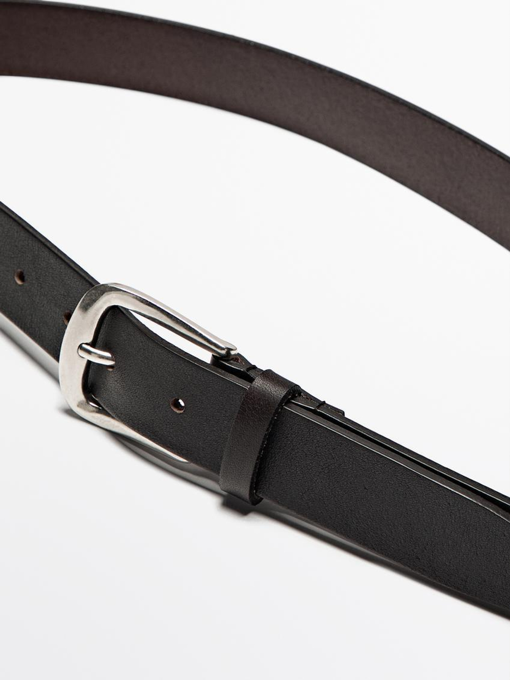 Massimo Dutti Ремень из мягкой кожи наппа, коричневый