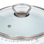 Кастрюля сталь, эмал, 1.5 л, с крыш, Сантэкс, Шейк бело-черная, 1-2415111, индукц