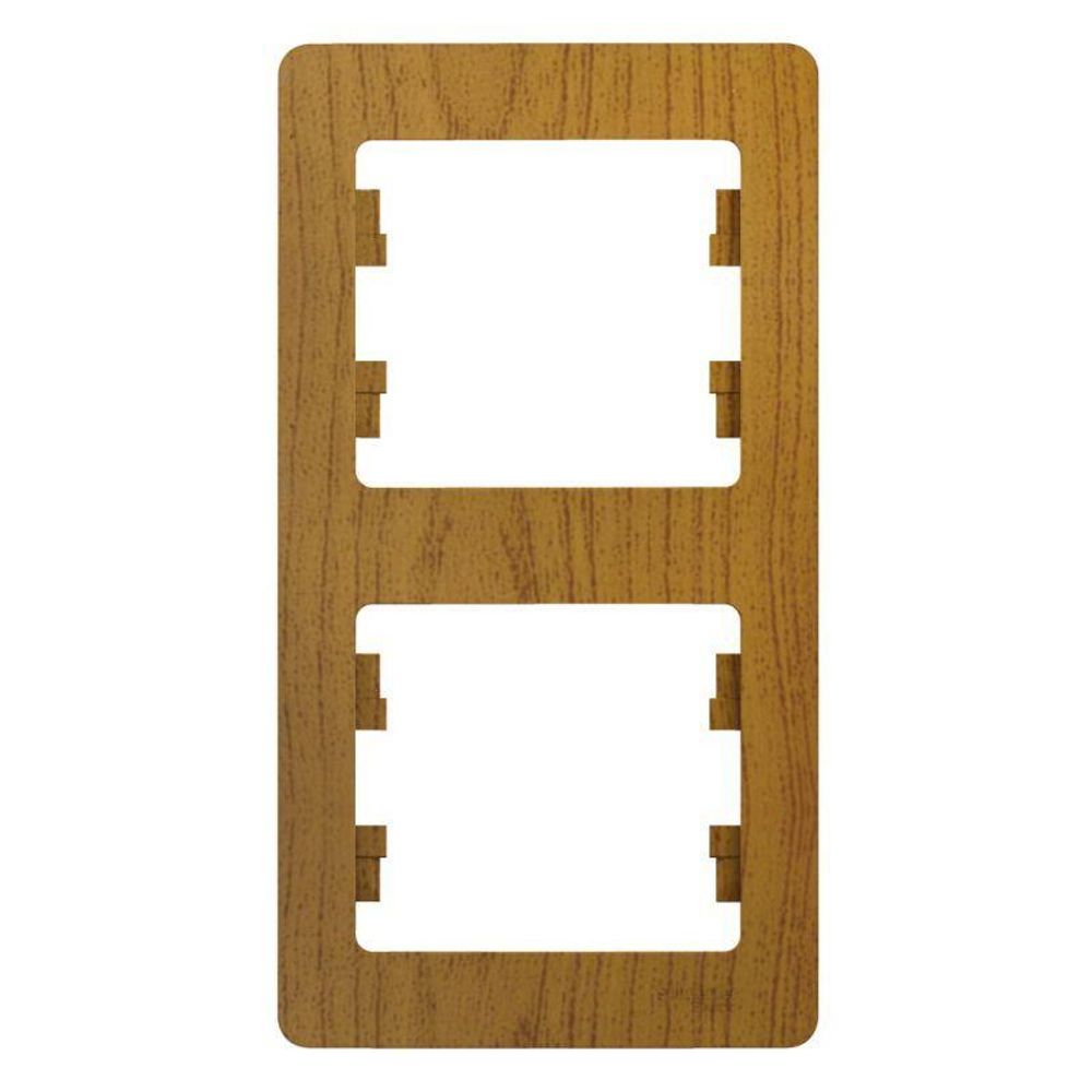 Рамка 2-м Glossa вертикал. дерево дуб SE GSL000506