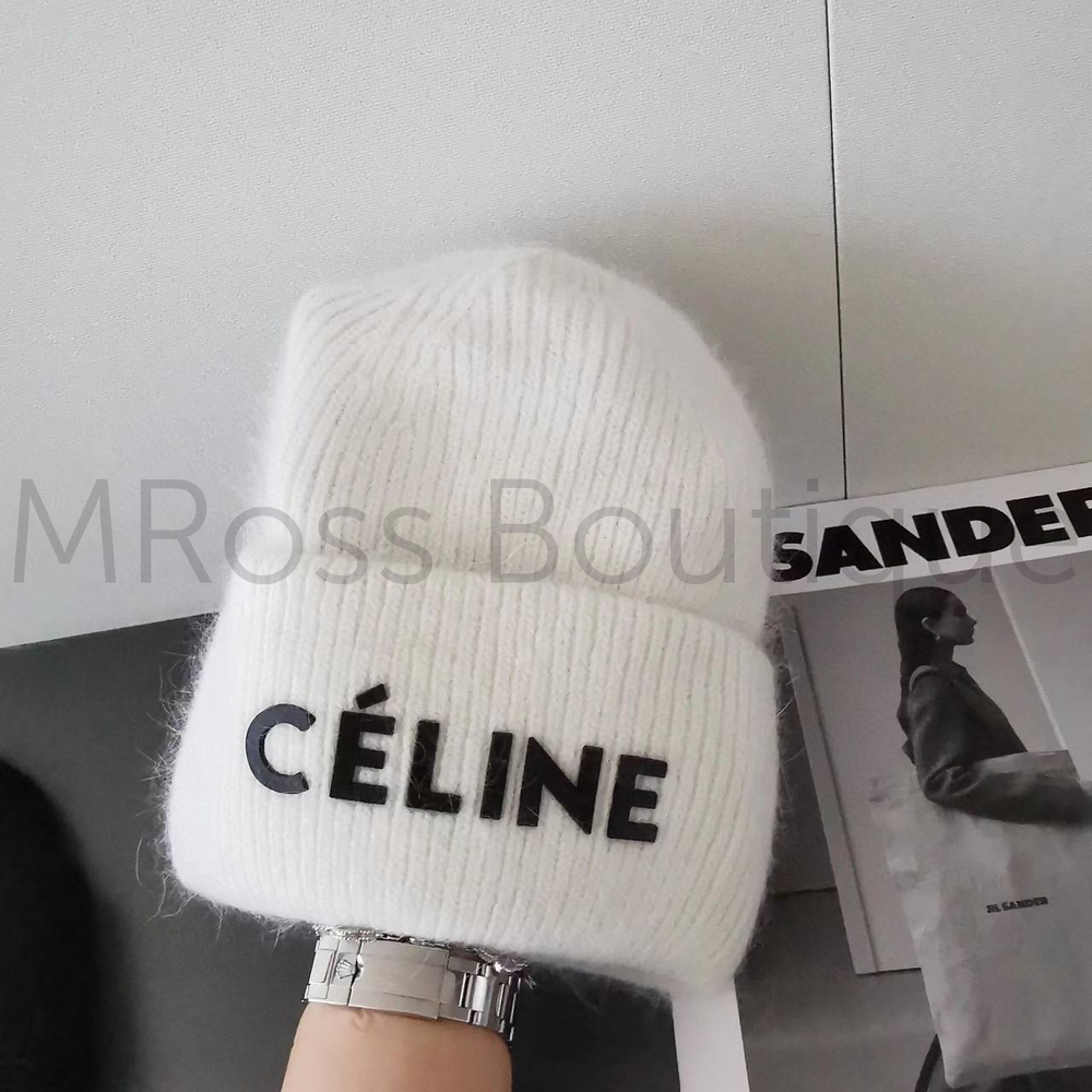 Шапка Celine белого цвета
