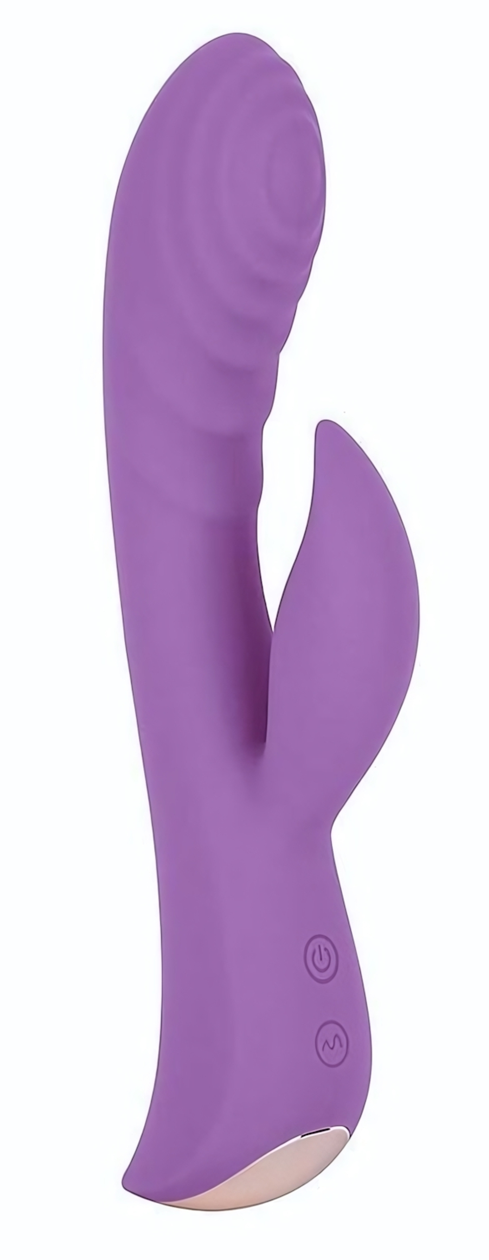 Фиолетовый вибромассажер-кролик 5 Silicone Ripple Passion - 19,1 см. (Цвет: фиолетовый)