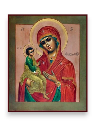 Иерусалимская икона Божией Матери деревянная на левкасе