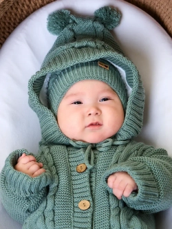 Вязаный конверт на выписку для новорожденного теплый