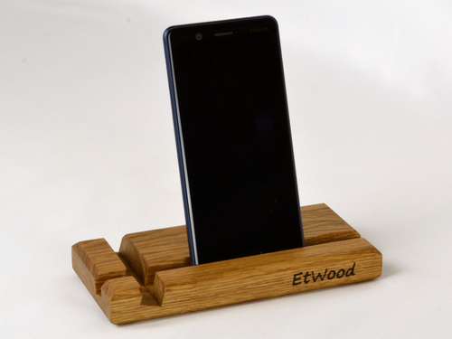 Подставка для смартфона и планшета массив дуба, расцветка дуб натуральный арт. П3