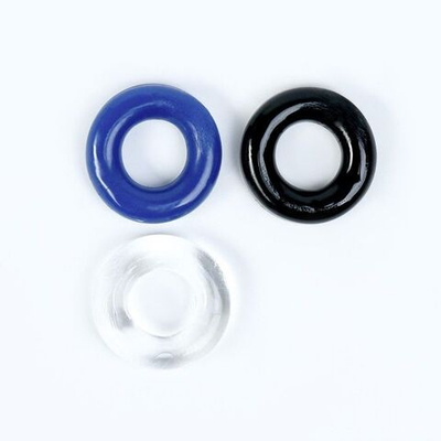 Набор из 3 гладких эрекционных колец (Цвет: разноцветный)