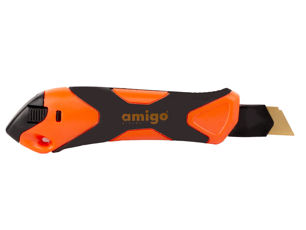 НОЖ СТРОИТЕЛЬНЫЙ AMIGO 18ММ SK5 С ПОКРЫТИЕМ TIN 77450