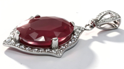 Ювелирная подвеска из серебра,вставка рубин,фианиты
