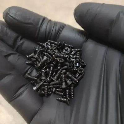 Шуруп - саморез 2,5*8мм декоративный (цвет - черный) - 50 штук