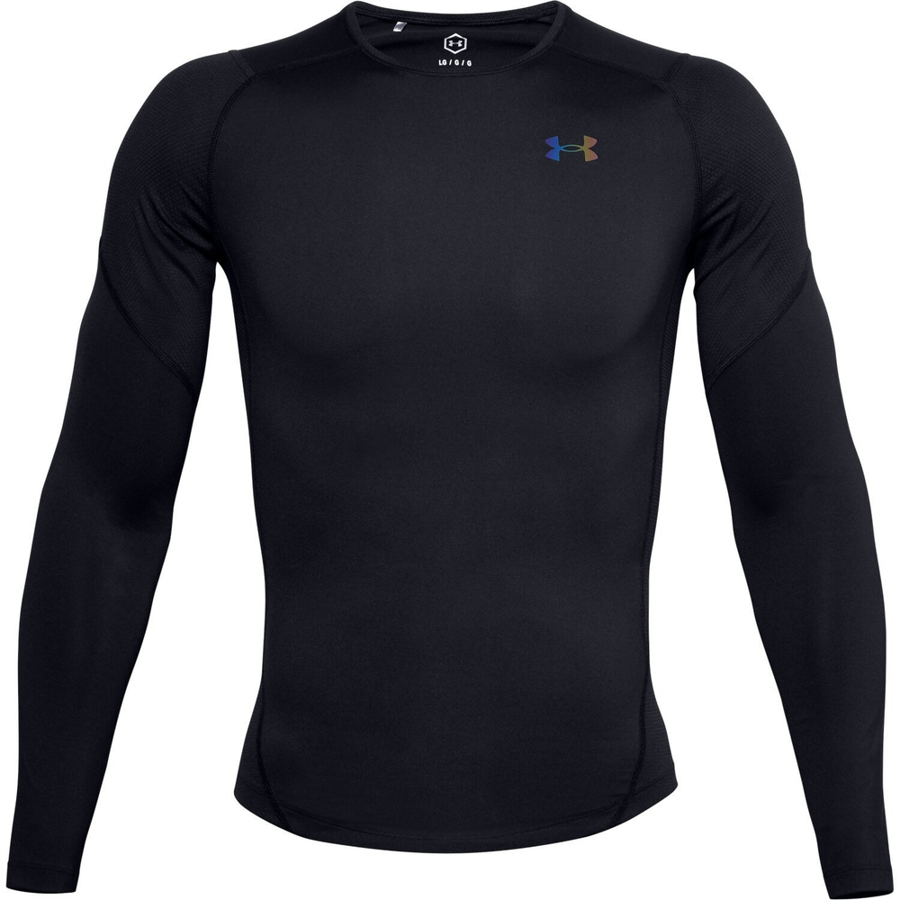 Мужская теннисная футболка теннисная Under Armour Rush Heatgear 2.0 Comp LS - черный