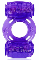 Фиолетовое эрекционное кольцо в двумя вибропулями (Цвет: фиолетовый)