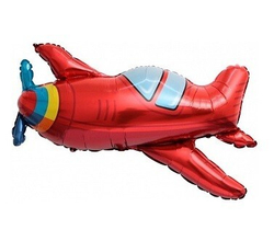 Шар (38""/97 см) Фигура, Самолет, Красный, 1 шт. Д146 Д147