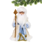 Дед Мороз «Сказка» 40 см в голубой шубке