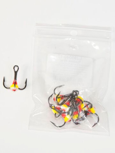 Крючок-тройник для приманок Lucky John с каплей цвет. разм.006/12