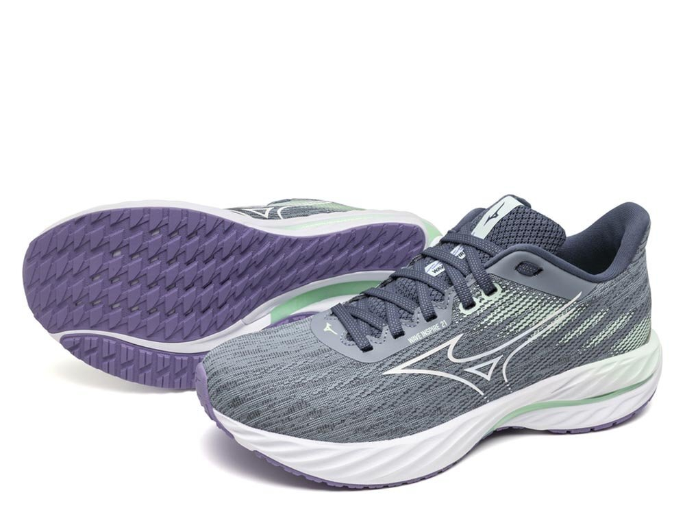Кроссовки для бега женские Mizuno Wave Inspire 21 Фиолетово-Зеленые