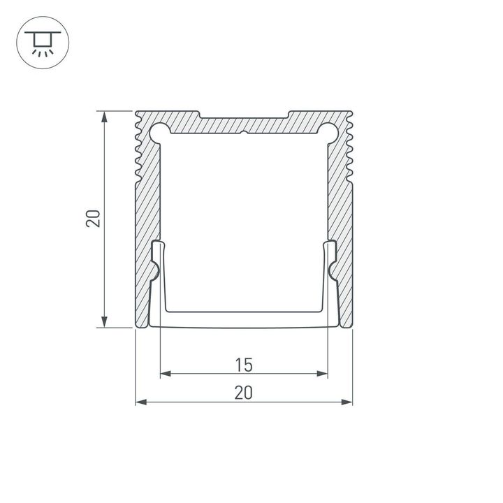 Профиль с рассеивателем Arlight SL-Slim20-H20-2000 Anod+Opal 036836