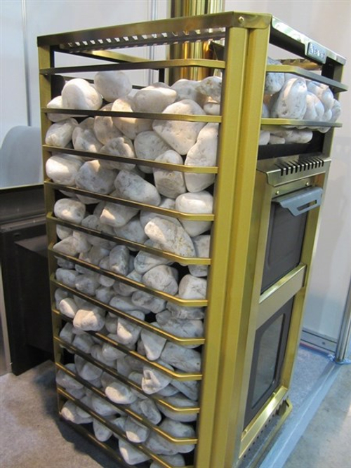 Дровяная печь для бани ЕРМАК 36 СЕТКА ЛЮКС GOLD (Нерж.)