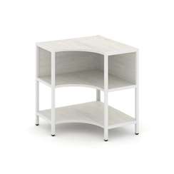 Shelf System Односекционный угловой стеллаж двухярусный SN.STMU-211 Дуб Наварра/Металл Белый 810*810