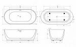 Акриловая ванна BelBagno BB413 170х80 белая матовая