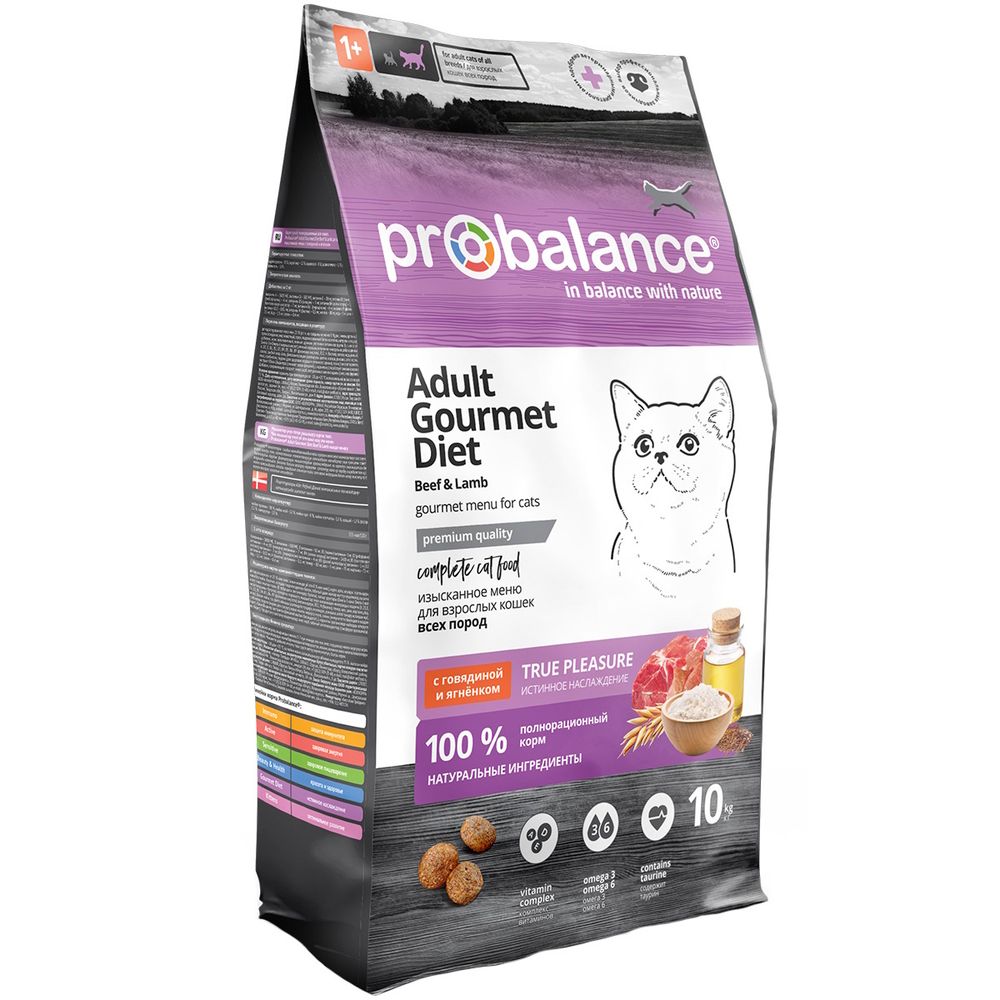 Сухой корм ProBalance Gourmet Diet для взрослых кошек с говядиной и ягненком Сухой корм ProBalance Gourmet Diet для взрослых кошек с говядиной и ягненком
