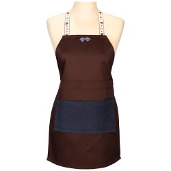 ФАРТУК МАЛЕНЬКИЙ ДЕКОРАТИВНЫЙ "СУПЕР КОК" ,КОРИЧНЕВЫЙ, 50%Х/Б 50%ПЭ