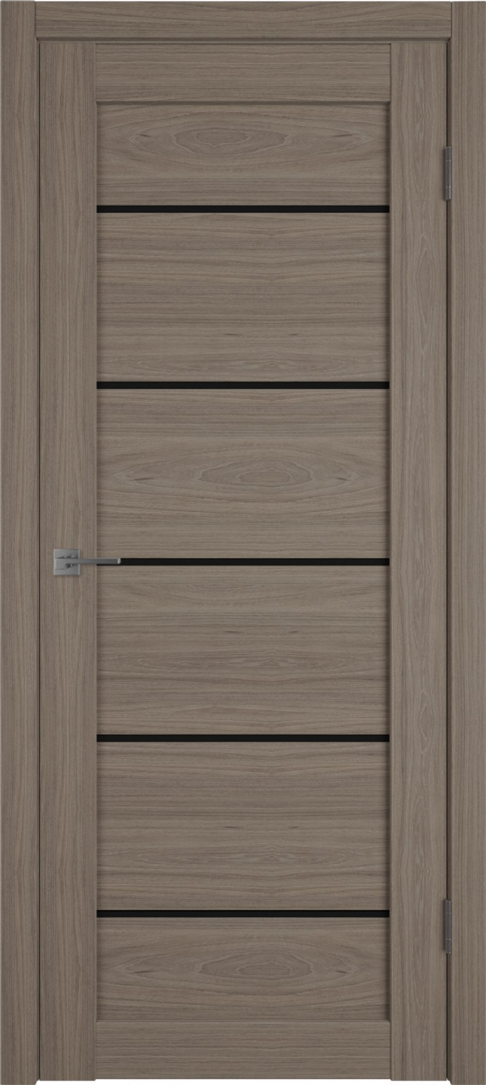 Межкомнатная дверь экошпон VFD (ВФД) Atum Pro 27 Brun Oak стекло Black Gloss