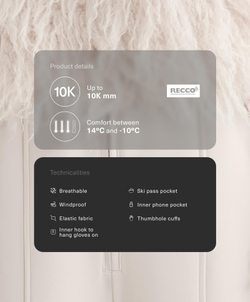 Oysho Водонепроницаемый расклешенный эластичный горнолыжный комбинезон 2-в-1, норка