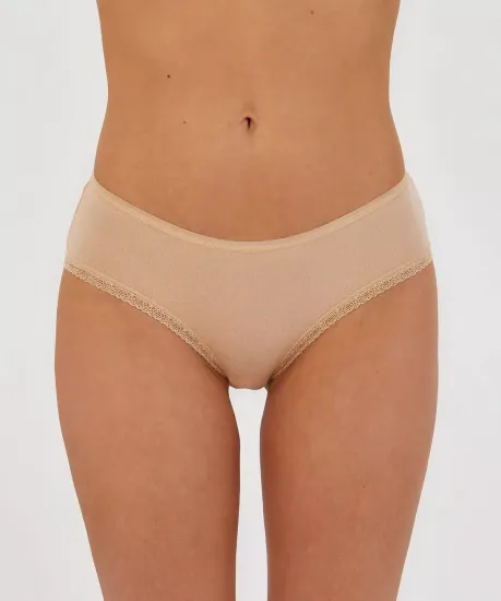 Трусы (2шт) женские хипстер Atlantic 2BLP-056, бежевый