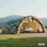 Пневмокаркасный ангар «Горизонт 2» авиационный 50×35×25 м — из ПВХ для самолетов