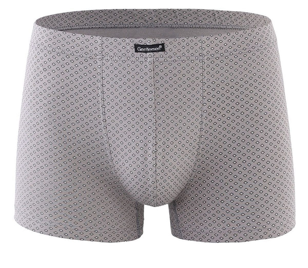 Мужские трусы-боксеры с мелким геометрическим рисунком (Размер: XL) (Цвет: светло-серый)