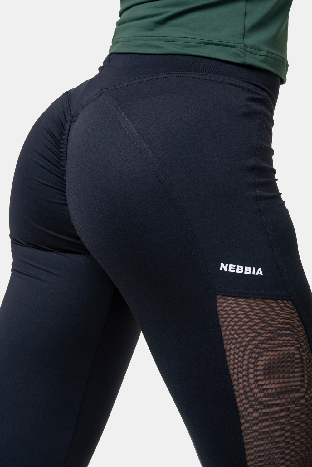 Легинсы женские High Waist & Mesh Leggings 573 Черные