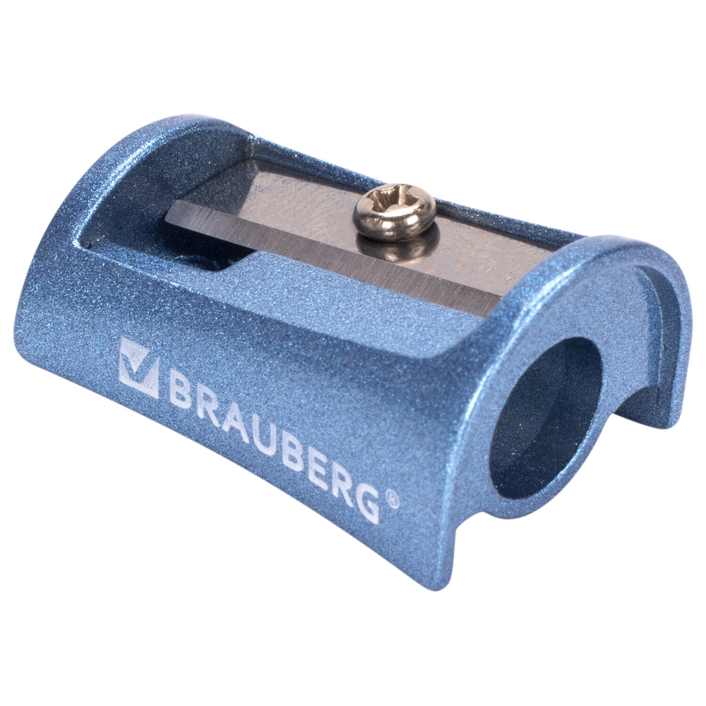 Точилка BRAUBERG "Arc" цинковая корпус ассорти (32 штуки в упаковке)