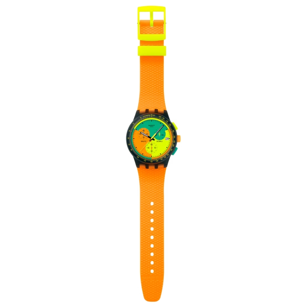 SWATCH NEON SIGNAL FLAG Водонепроницаемость (waterproof) 3 бар Диаметр 42,00 мм Механизм: кварцевый - SWATCH