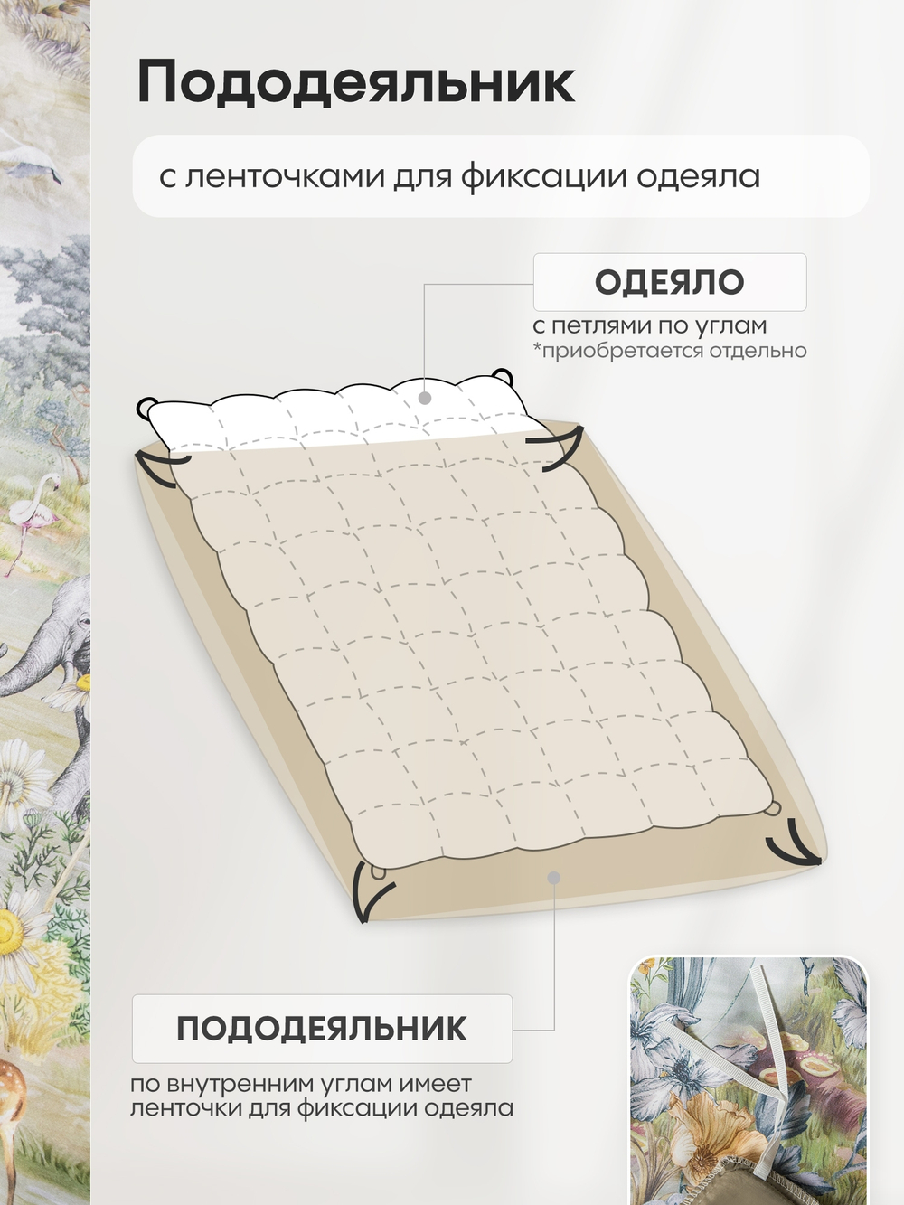 Комплект постельного белья Сатин Премиум на резинке CPAR055