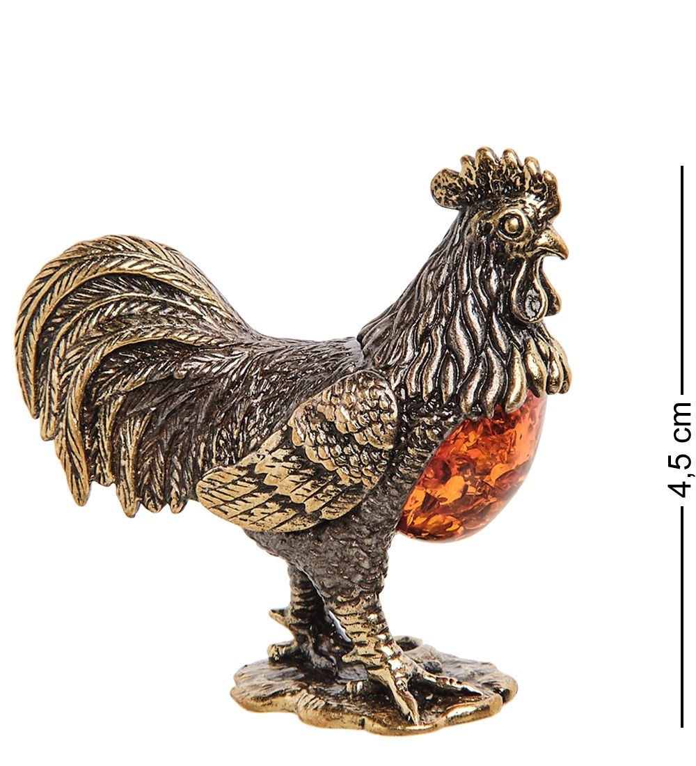 Народные промыслы AM-1586 Фигурка «Петух Сибрайт» (латунь, янтарь)