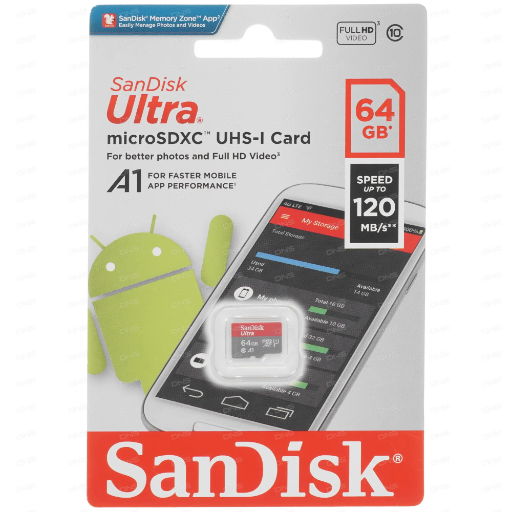 Карта памяти SanDisk Ultra microSDXC