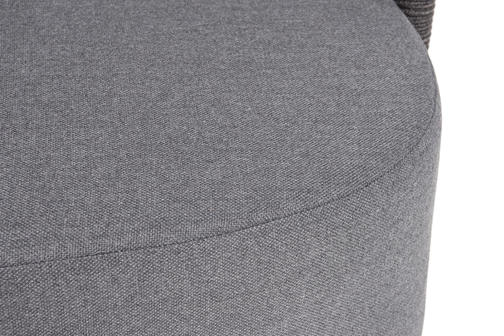 "Верона" кресло плетеное из роупа, каркас алюминий темно-серый (RAL7024) муар, роуп темно-серый круглый, ткань темно-серая 027