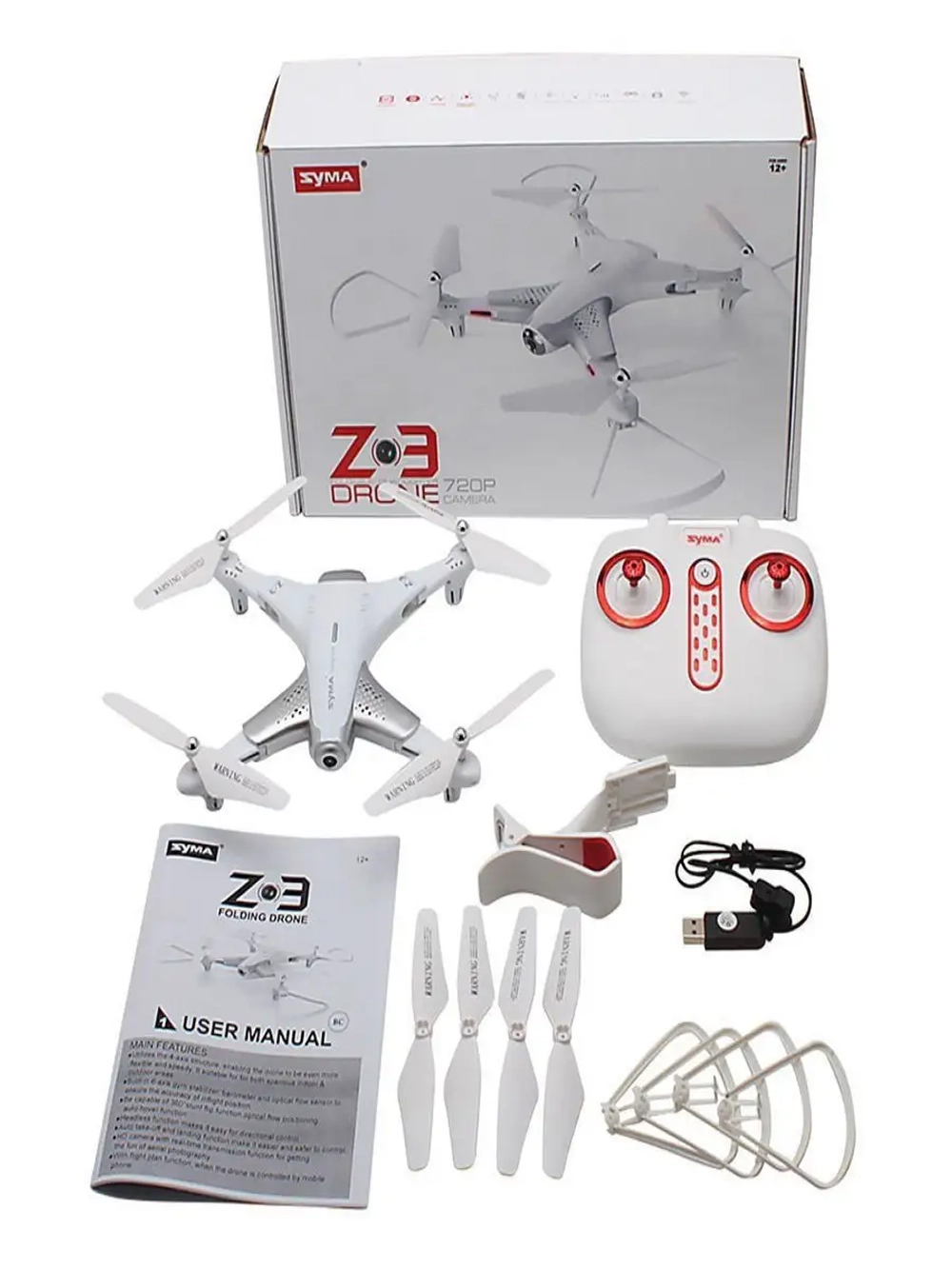 Квадрокоптер с FPV WiFi камерой Syma Z3 складной